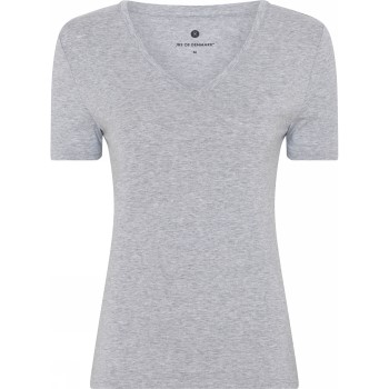 Se JBS of Denmark Bamboo V-neck Women Slim T-shirt Lysegrå Small Dame ved Timarco