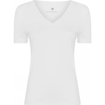 JBS of Denmark Bamboo V-neck Women Slim T-shirt Hvid Small Dame