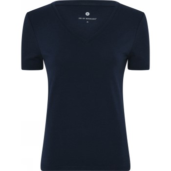 Se JBS of Denmark Bamboo V-neck Women Slim T-shirt Marineblå Small Dame ved Timarco