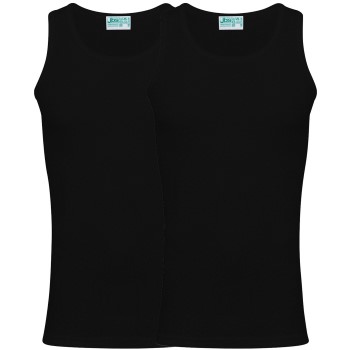 JBS 2P Organic Cotton Singlet Sort økologisk bomuld Small Herre