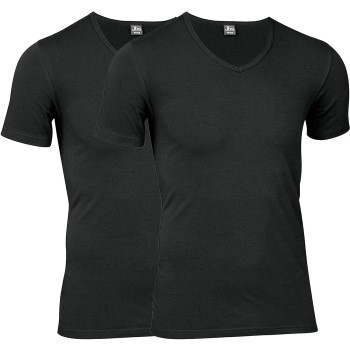 JBS 2P Organic Cotton V-Neck T-shirt Sort økologisk bomuld Large Herre