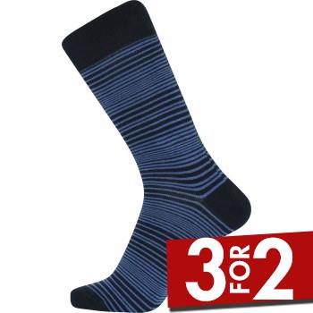 JBS Strømper Patterned Cotton Socks Marine Stribet Str 40/47 Herre