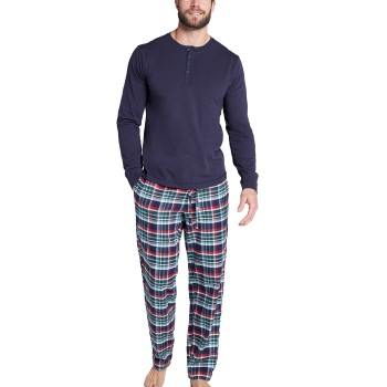 Se Jockey Pyjama 11 Mix Cotton Blå/Grøn bomuld Large Herre ved Timarco