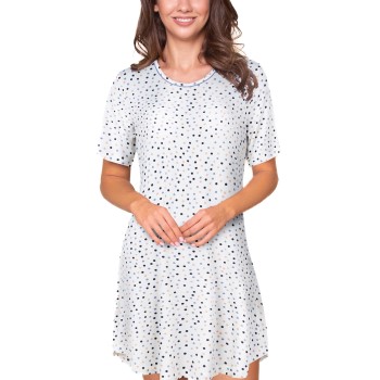 Se Lady Avenue Bamboo Short Sleeve Dotted Nightdress Lyseblå Bambus Medium Dame ved Timarco