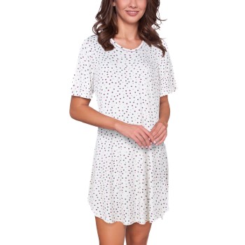 Lady Avenue Bamboo Short Sleeve Dotted Nightdress Lavendel Bambus Large Dame