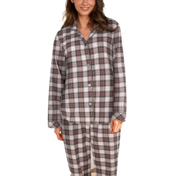 Lady Avenue Cotton Flannel Pyjamas Rød/Grøn bomuld Small Dame