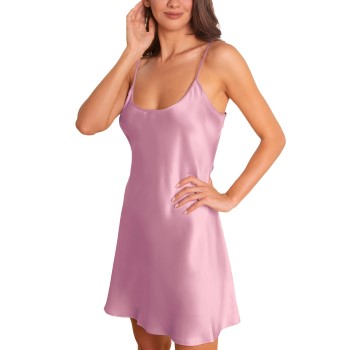 Se Lady Avenue Pure Silk Strap Dress Rosa silke Large Dame ved Timarco