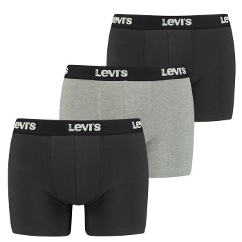 Levis 3P Back in Session Boxer Sort/Grå bomuld Small Herre