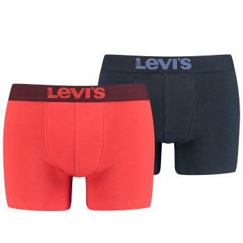 Levis 2P Base Boxer Rød/Blå bomuld Medium Herre