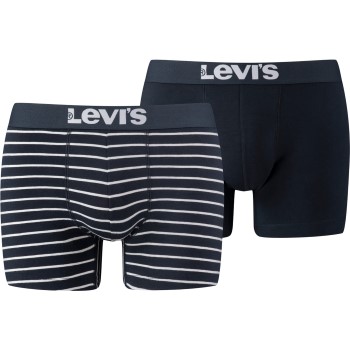 Levis 2P Base Stripe Boxer Hvid/Marine bomuld Medium Herre