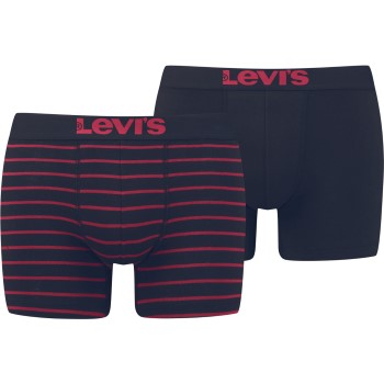 Levis 2P Base Stripe Boxer Marine/Rød bomuld Large Herre