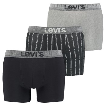 Levis 3P Boxer Giftbox Sort/Grå bomuld Medium Herre