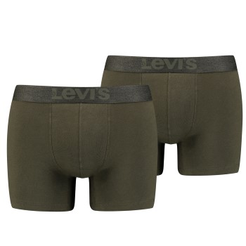 Levis 2P Organic Cotton Base Boxer Mørkgrøn  bomuld Large Herre