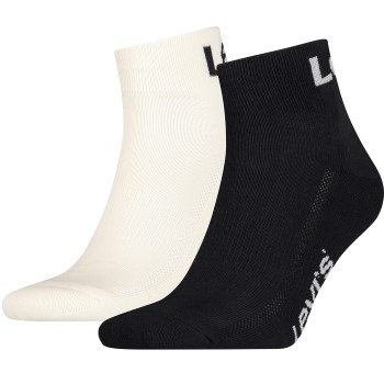 Levis Strømper 2P Sport Logo Mid Cut Sock Sort/Hvid Str 43/46