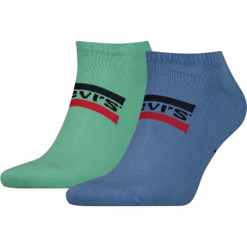 Levis Strømper 2P Sportswear Logo Low Cut Sock Blå/Grøn Str 43/46