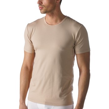 Se Mey Dry Cotton Functional Rounded Neck Shirt Beige Medium Herre ved Timarco