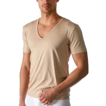 Se Mey Dry Cotton Functional V-Neck Shirt Beige Large Herre ved Timarco