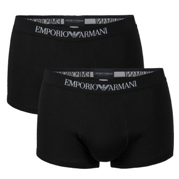 Emporio Armani Armani Pure Cotton Trunk 2P Sort bomuld X-Large Herre