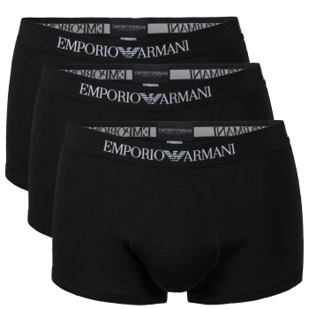 Emporio Armani Armani Pure Cotton Trunks 3P Sort bomuld Medium Herre