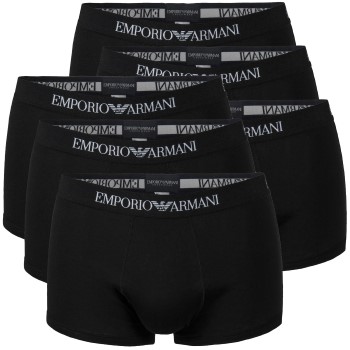 Emporio Armani Armani Pure Cotton Trunks 6P Sort bomuld Large Herre