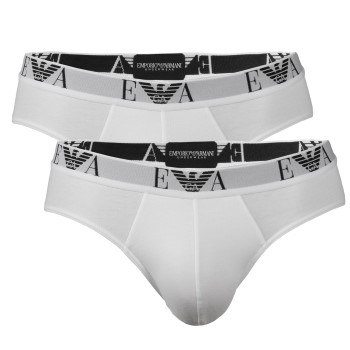 Emporio Armani Armani Stretch Cotton Briefs 2P Hvid bomuld X-Large Herre