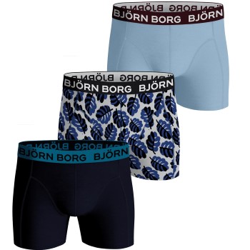 Björn Borg 3P Cotton Stretch Boxer 1565 Blå/Hvid bomuld Medium Herre