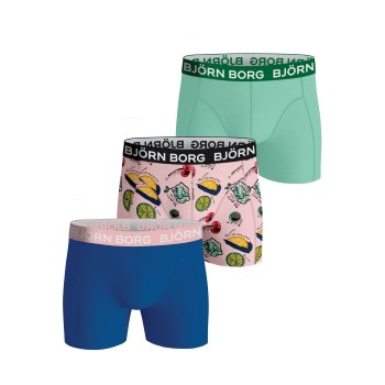 Björn Borg 3P Cotton Stretch Shorts For Boys 2033 Blå/Rosa bomuld 134-140