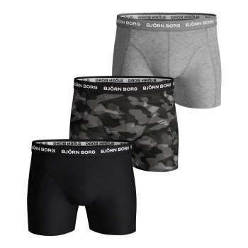 Björn Borg 3P Essential Shadeline Shorts Grå/Sort bomuld Small Herre