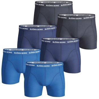 Björn Borg 6P Essential Shorts Marine/Blå bomuld Small Herre