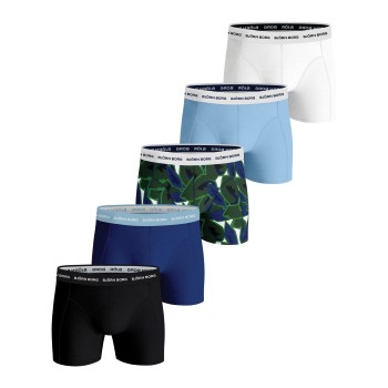 Björn Borg 5P Essential Shorts 2115 Blå/Hvid bomuld Large Herre