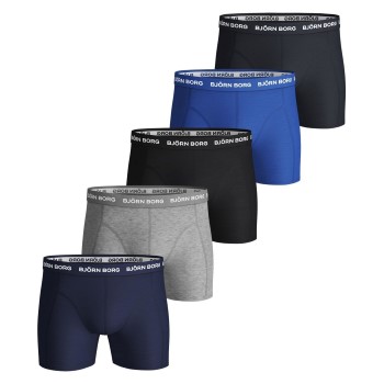 Björn Borg 5P Essential Shorts Solids Blå/Grå bomuld Small Herre