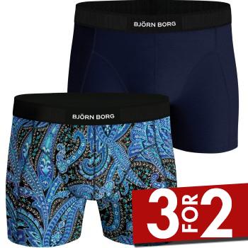 Björn Borg 2P Premium Cotton Stretch Boxer Blå bomuld X-Large Herre