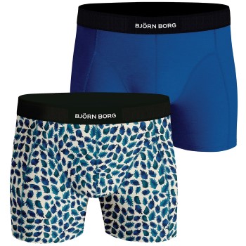 Björn Borg 2P Premium Cotton Stretch Boxer 1725 Sort/Blå bomuld Small Herre