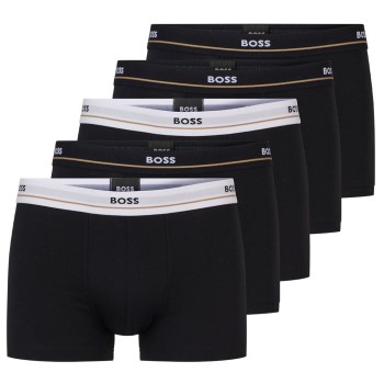 BOSS 5P Cotton Boxer Trunks Sort bomuld Medium Herre