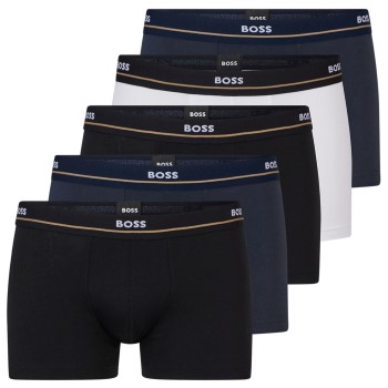 BOSS 5P Cotton Boxer Trunks Flerfarvet bomuld Large Herre