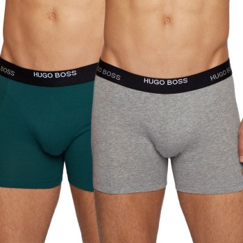 BOSS 2P Cotton Stretch Boxer Briefs Grøn bomuld Large Herre