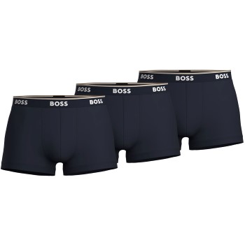 BOSS 3P Cotton Stretch Trunks Mørkblå bomuld Small Herre