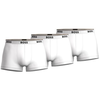 BOSS 3P Cotton Stretch Trunks Hvid bomuld Large Herre