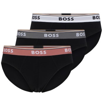 BOSS 3P Solid Cotton Power Brief Sort bomuld Large Herre