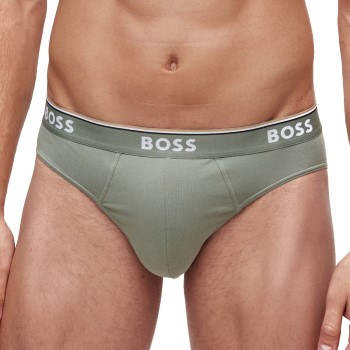 BOSS 3P Solid Cotton Power Brief Blå/Grøn bomuld Medium Herre