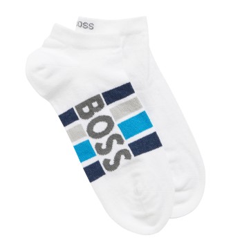 BOSS Strømper 2P Stripe Cotton Ankle Socks Hvid Str 39/42