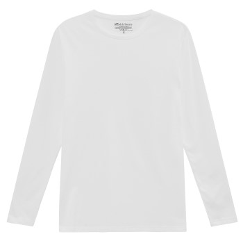 Se Bread & Boxers Bread and Boxers Long Sleeve Crew Neck Hvid økologisk bomuld X-Large Herre ved Timarco