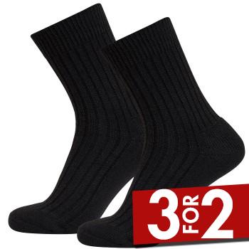 Claudio Strømper 2P Wool Terry Socks Sort Str 40/43 Herre