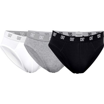 CR7 Cristiano Ronaldo 3P Basic Brief Sort/Hvid bomuld XX-Large Herre