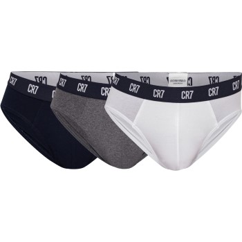 CR7 Cristiano Ronaldo 3P Basic Brief Sort/Grå bomuld Large Herre