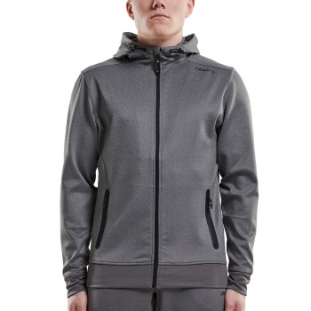 Craft Noble Full Zip Hood Men Mørkgrå  polyester Medium Herre