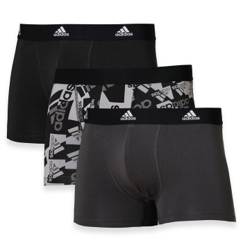 adidas 3P Active Flex Cotton Trunk Sort/Grå bomuld Small Herre