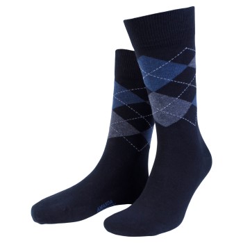 Amanda Christensen Strømper True Ankle Argyle Sock Marine/Blå Str 43/46 Herre