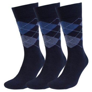 Amanda Christensen Strømper 3P True Ankle Argyle Sock Marine/Blå Str 47/50 Herre