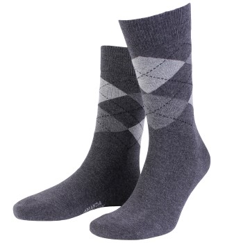 Amanda Christensen Strømper True Ankle Argyle Sock Antracit Str 43/46 Herre